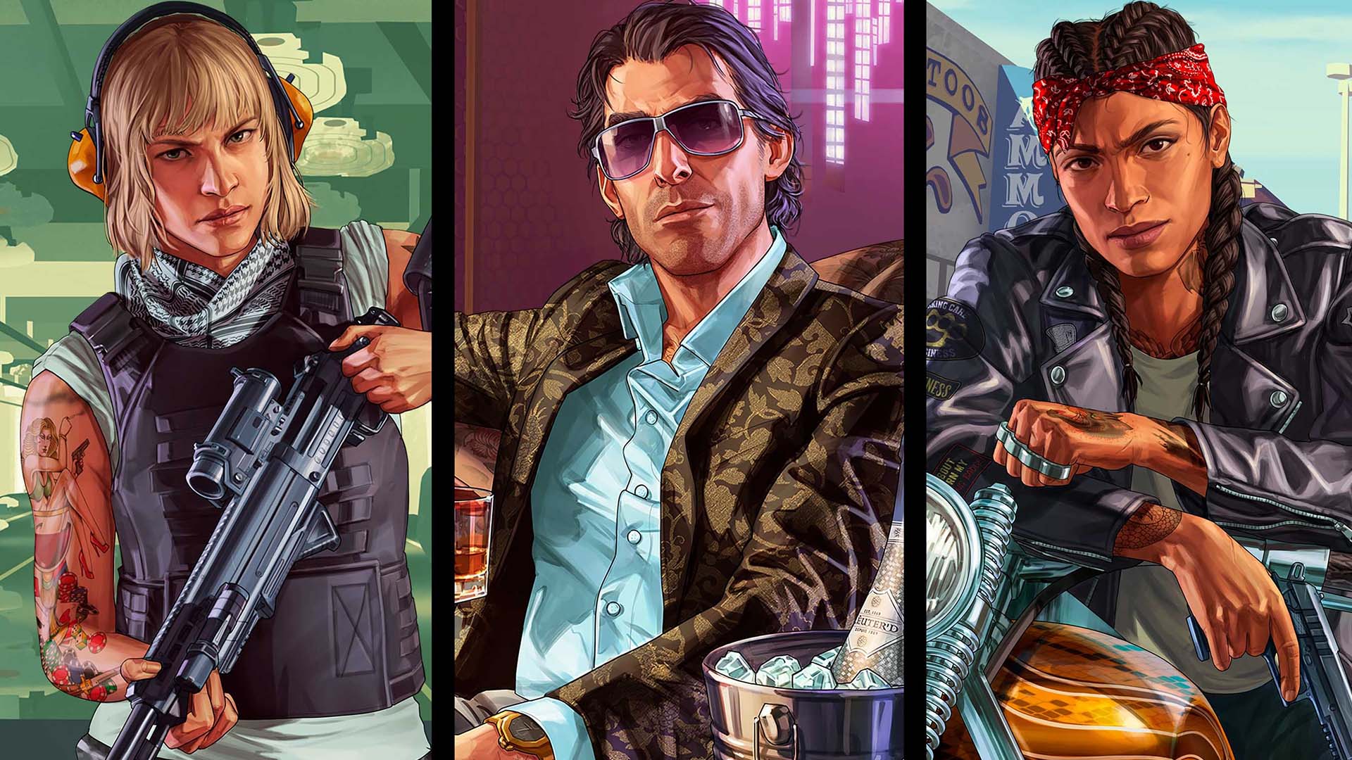 GTA Online characters appear in official art.