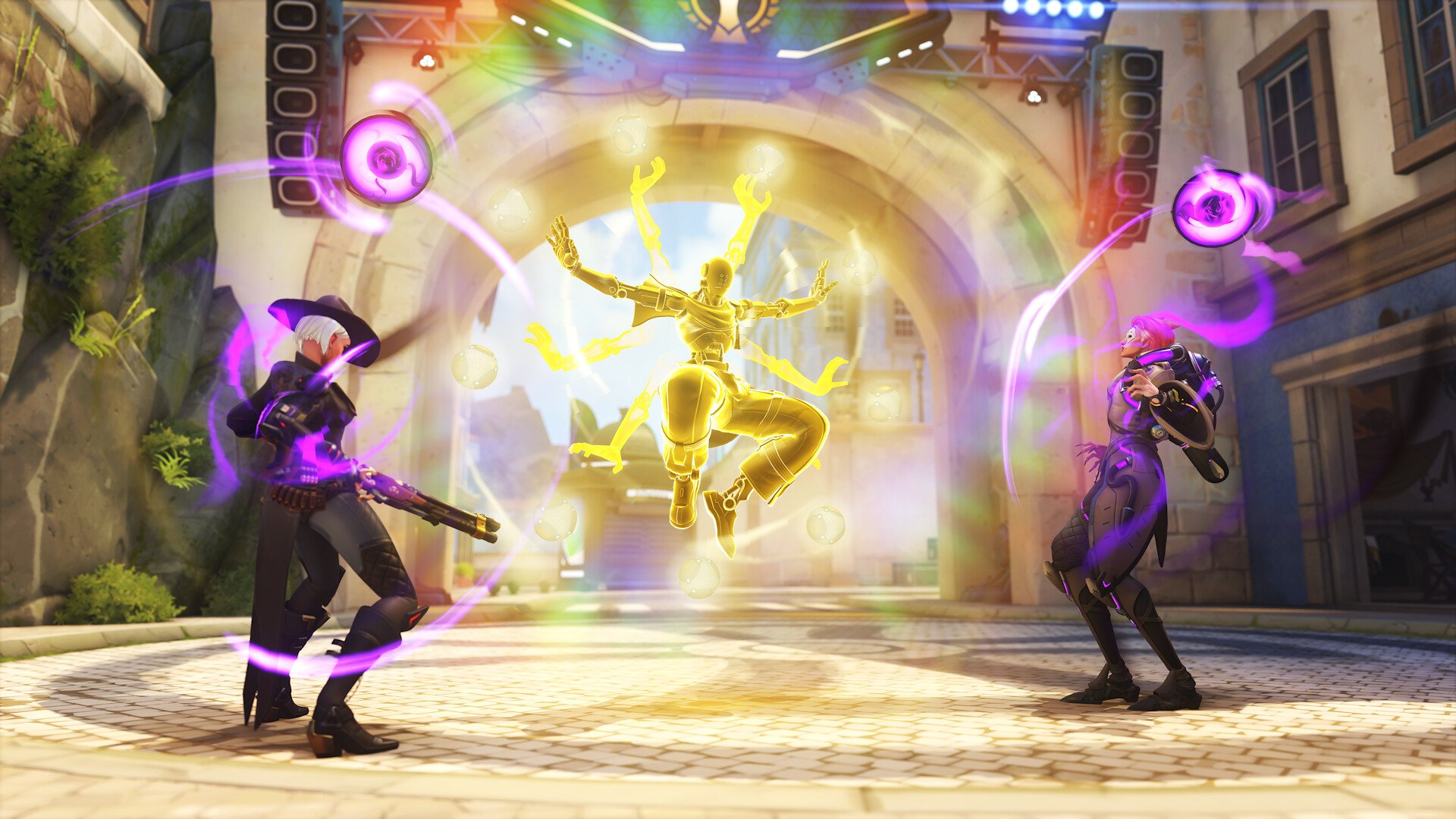 Heroes do battle in Overwatch 2.