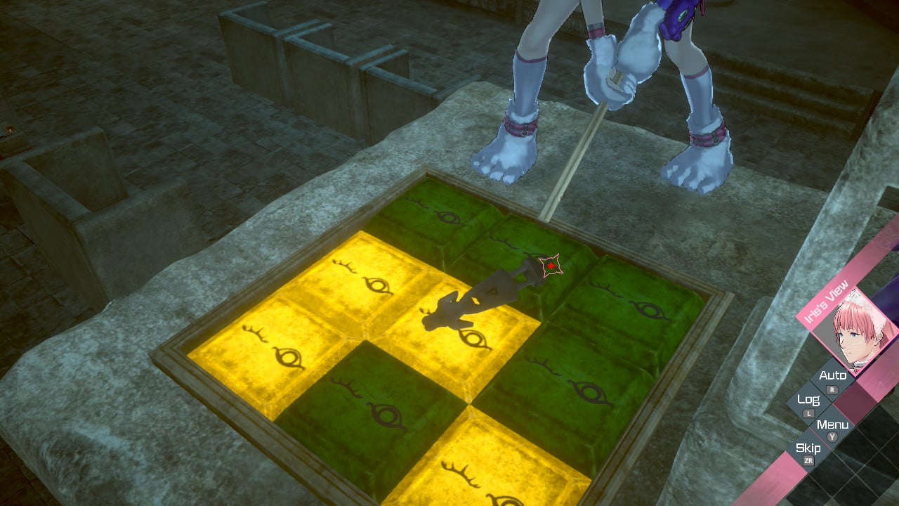 Characters look at a puzzle.