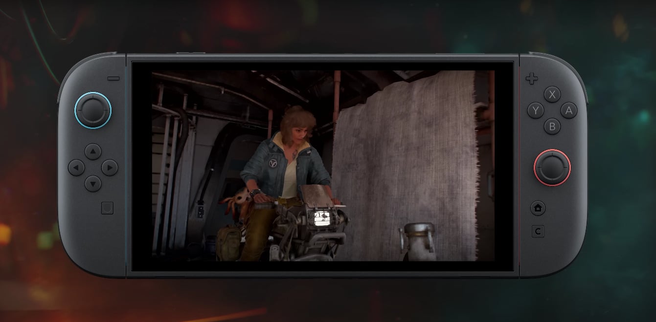 Kay gets on her speeder bike.